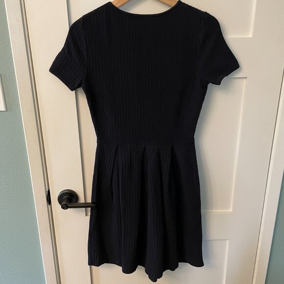 BCBGMaxAzria Womens Navy Blue Pleated Midi Dress - Picture 6 of 9